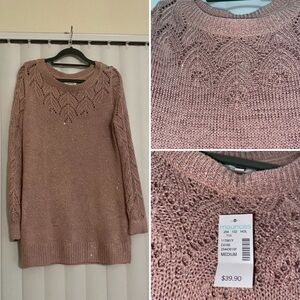 Sparkly Pink Long Sweater | NWT